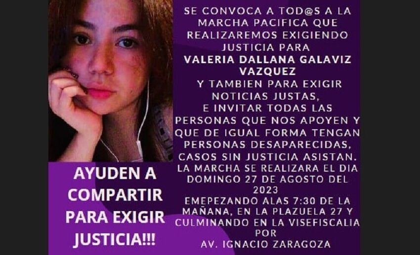  Familiares y amigos de Valeria Dallana marcharán en Los Mochis este domingo para exigir justicia por su muerte