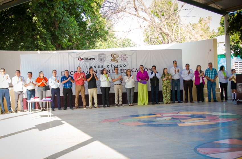  Inauguran ciclo escolar en San Pedro Guasave; anuncia alcalde rehabilitación en primaria del Tecomate