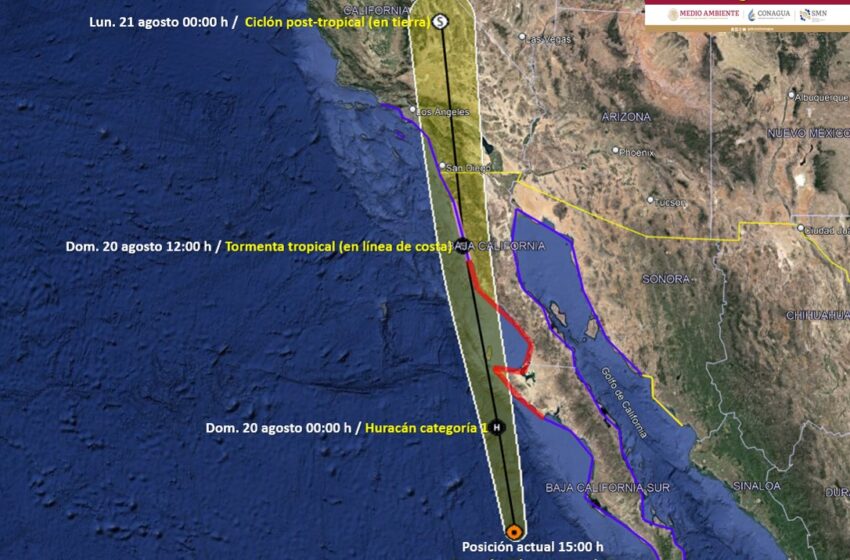  Hilary se degrada a huracán categoría 2; mantienen plan de apoyo en Baja California Sur