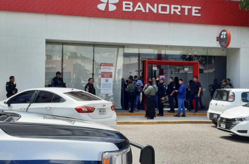  Hombre dispara dentro de banco de Culiacán, tras intento de asalto