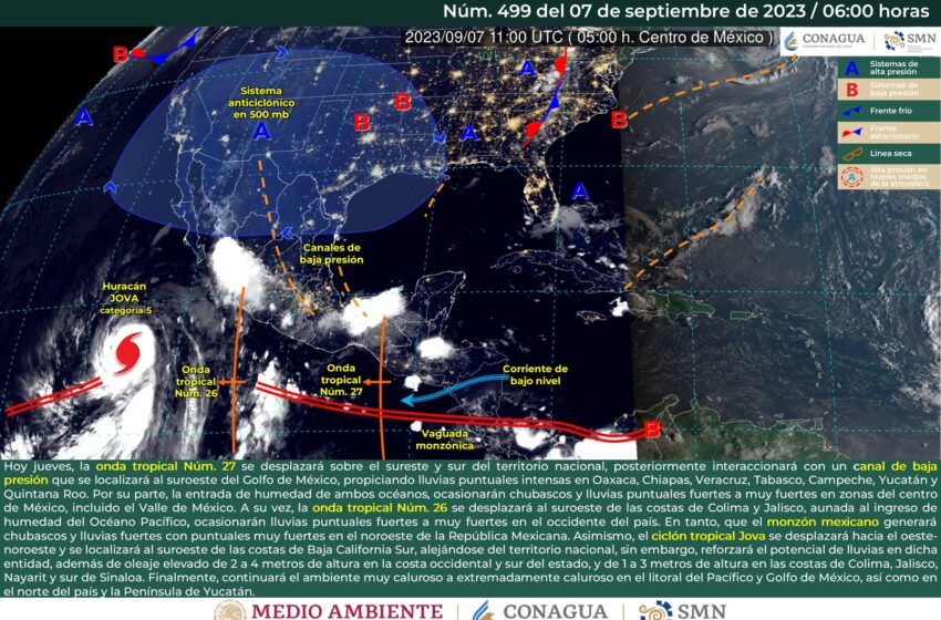  Clima de nublados y lluvias fuertes se esperan para Sinaloa este jueves