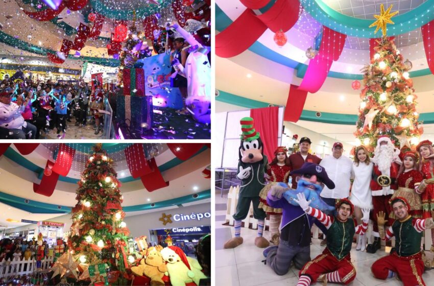  Llega el espíritu navideño a Plaza Acaya con el encendido del árbol